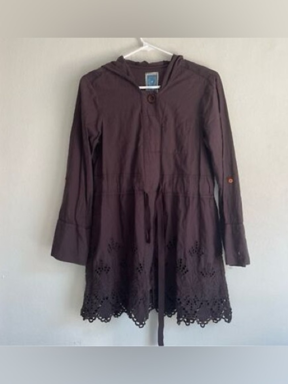Anthropologie Burning Torch lightweight bohemian trench brown jacket